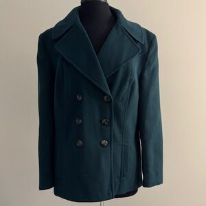 Simply Styled Women's Dark Teal Green Pea Coat Size Xl